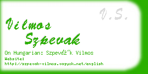 vilmos szpevak business card